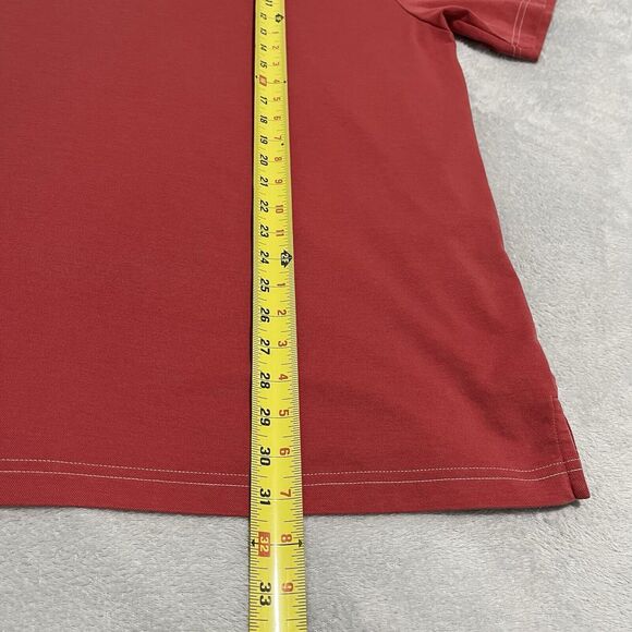 Travis Mathew Polo Shirt Mens XL Red Salmon 3 Button Pima Cotton Blend Golf - Picture 7 of 8